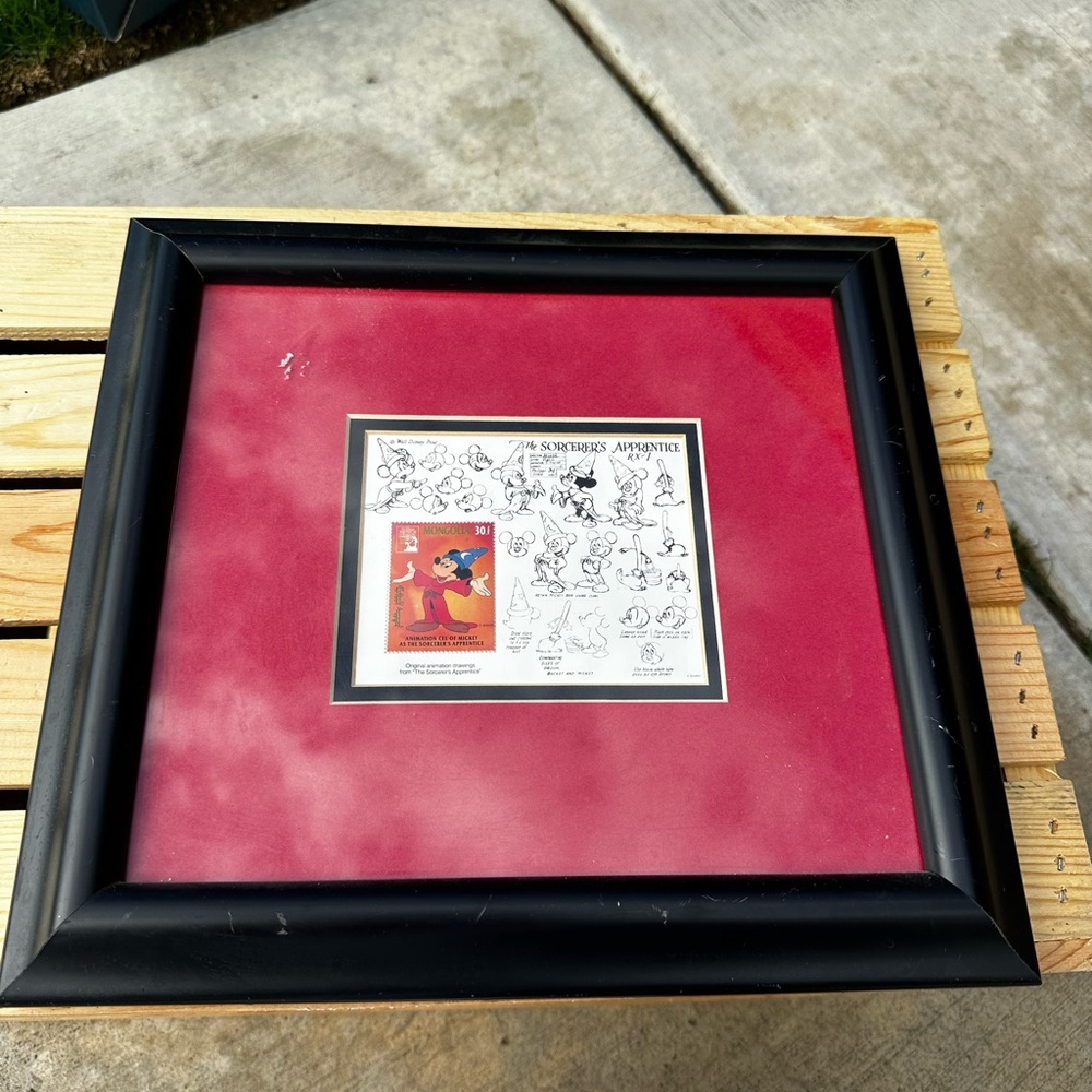 Disney Framed Art with Red and Black Accents